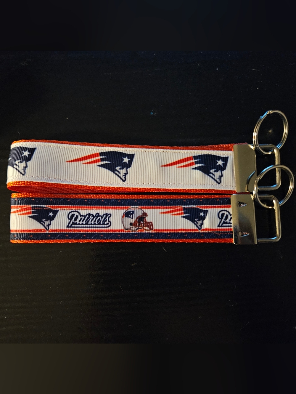 New England Patriots Key Fob Wristlet - White, Navy & Red